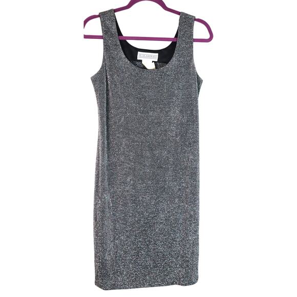 Vintage 90s Jessica Howard Tank Dress Mini Glitter Sparkle Evening Cocktail 8 - Picture 1 of 6